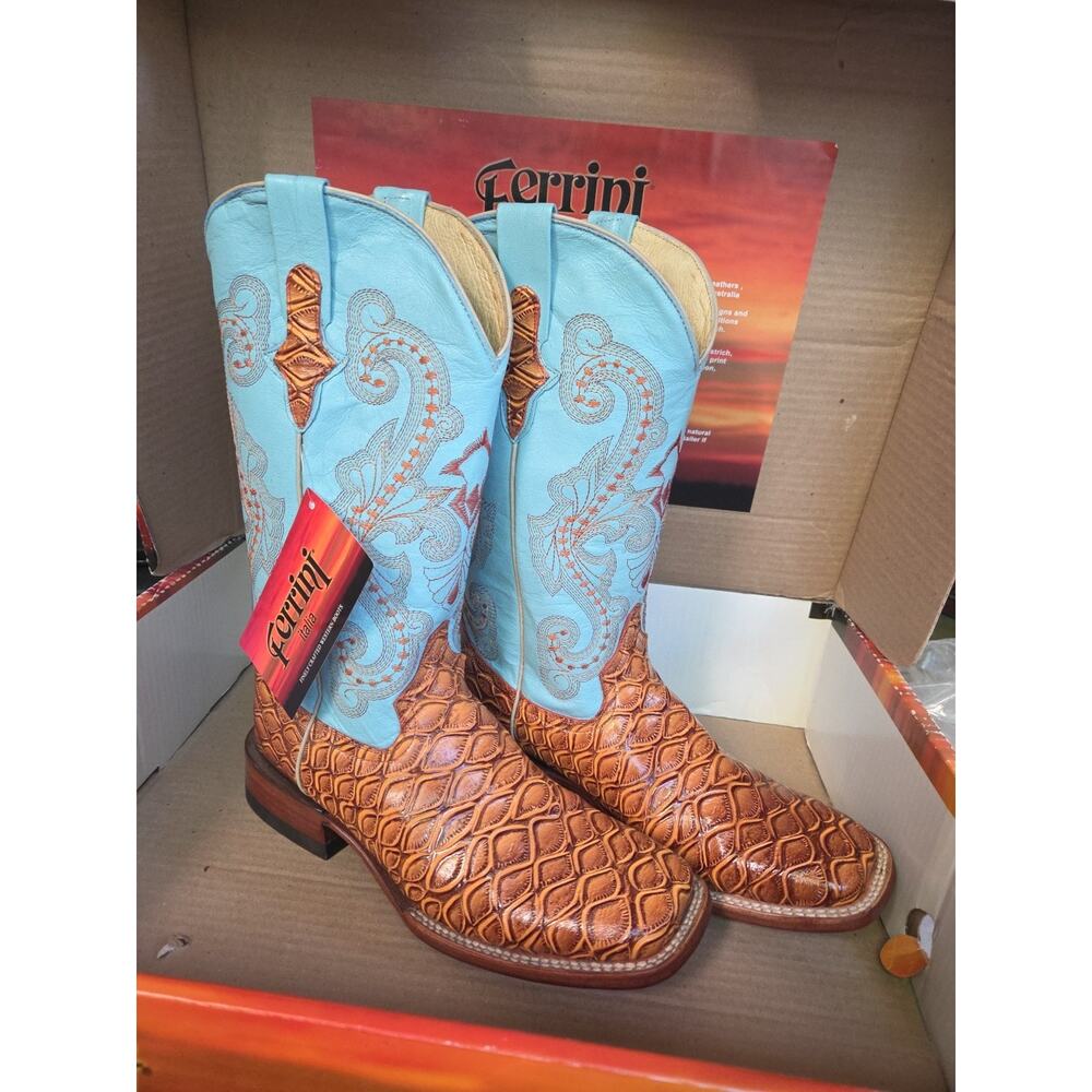 Ferrini Mens Paraquito Leather Cowboy Boots Style: 9239302085B 8.5B